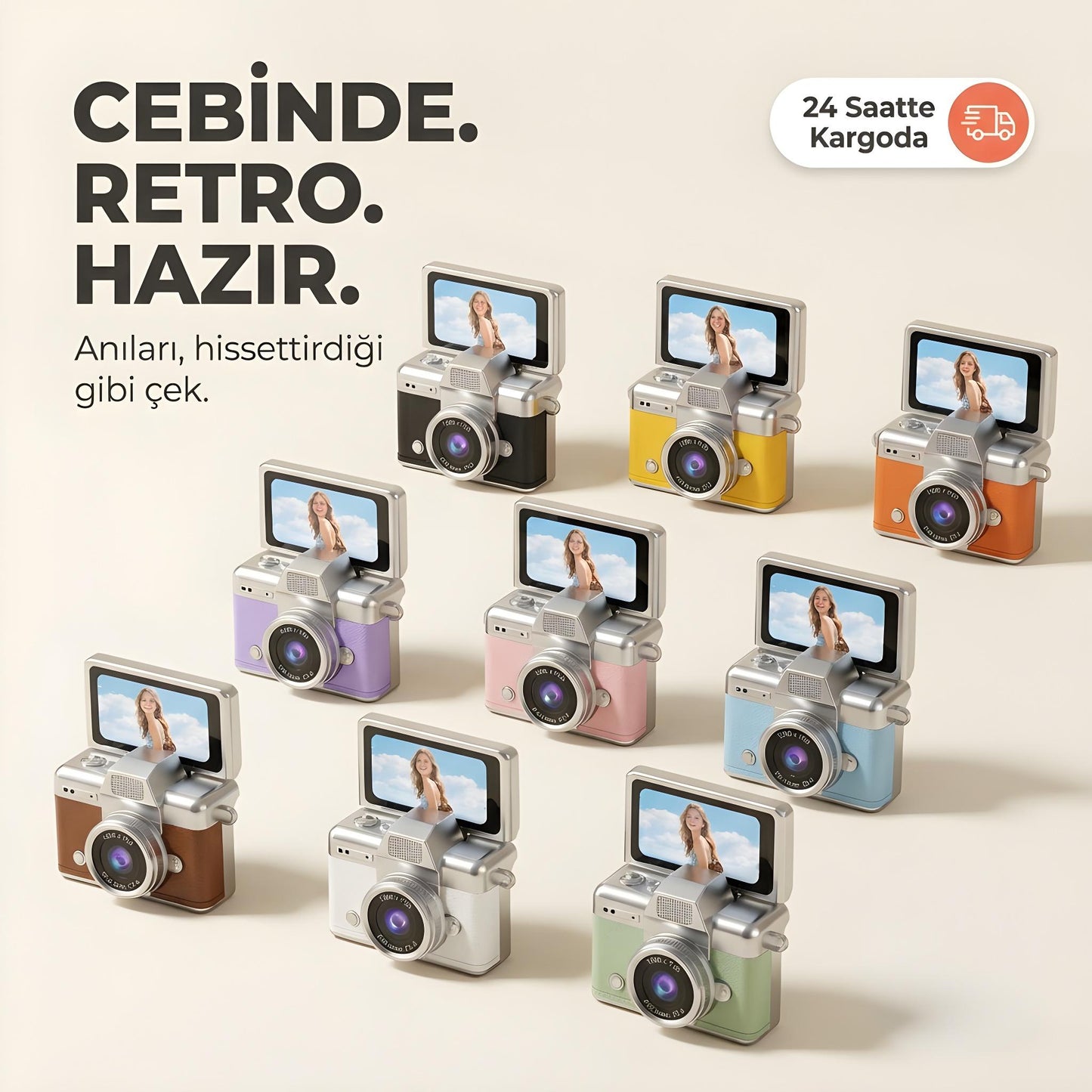 Charm Camera® - Dönen Ekranlı Mini Kamera